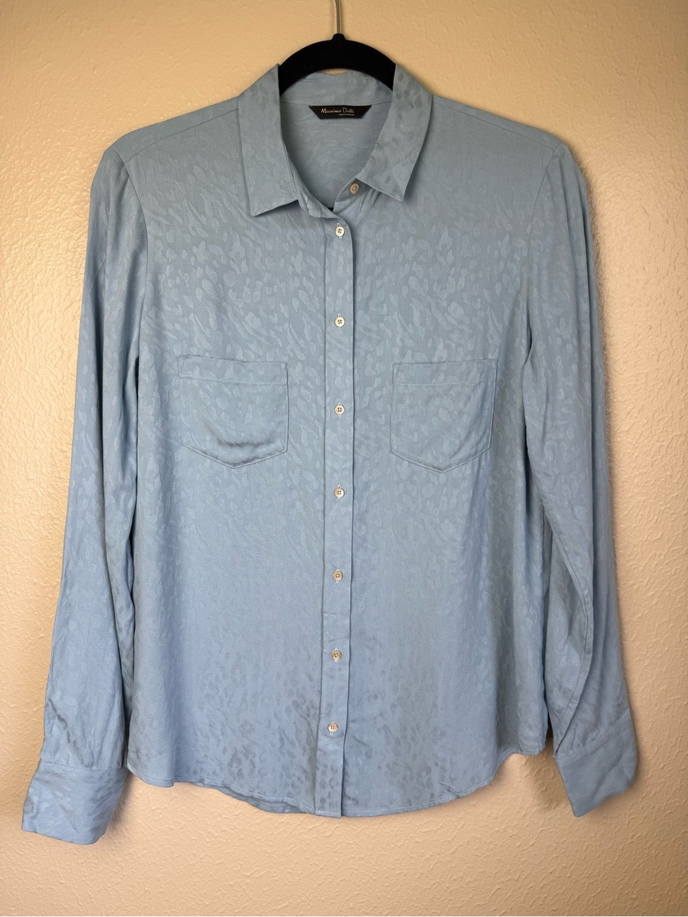 Massimo Dutti dusty blue button down shirt